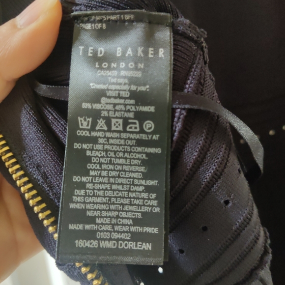 Ted Baker Dorlean Scallop Trim Knit Skater Dress Size 0 NWOT - Picture 13 of 17